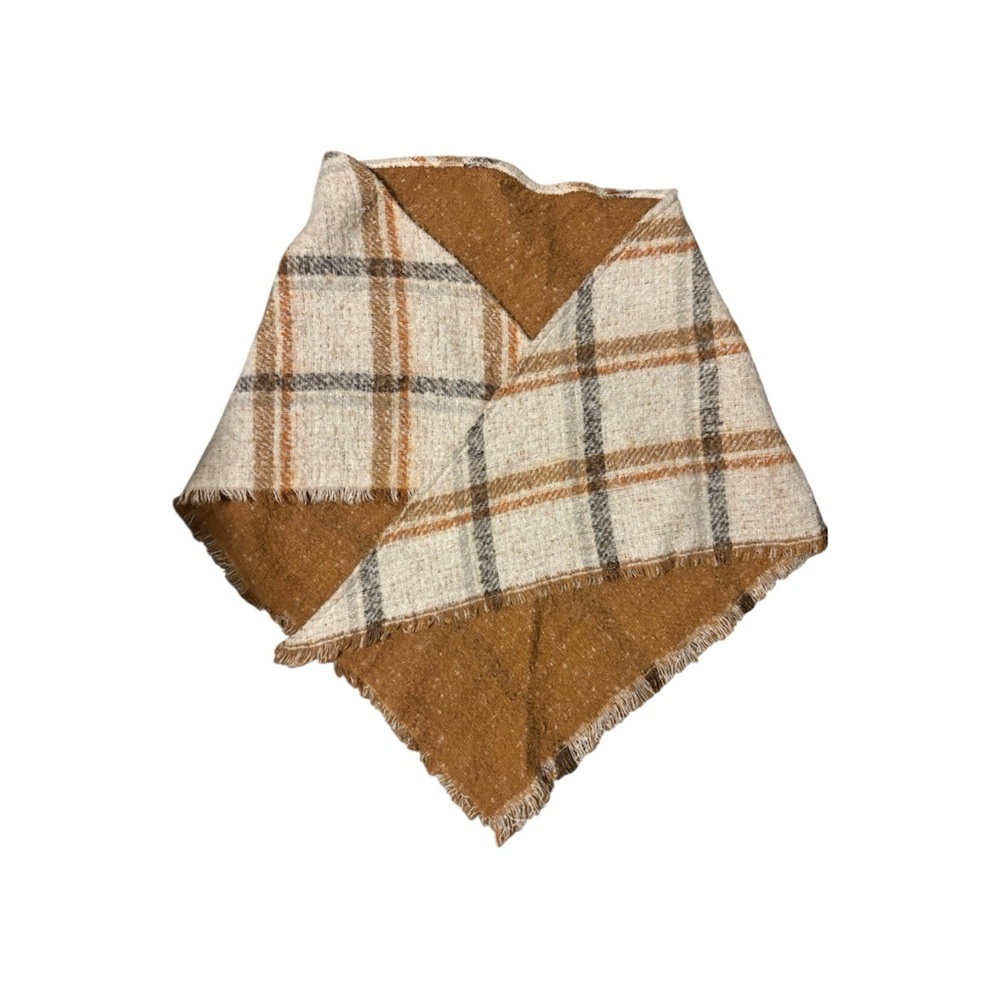 Sonoma Tan and Cream Textured Triangular Scarf